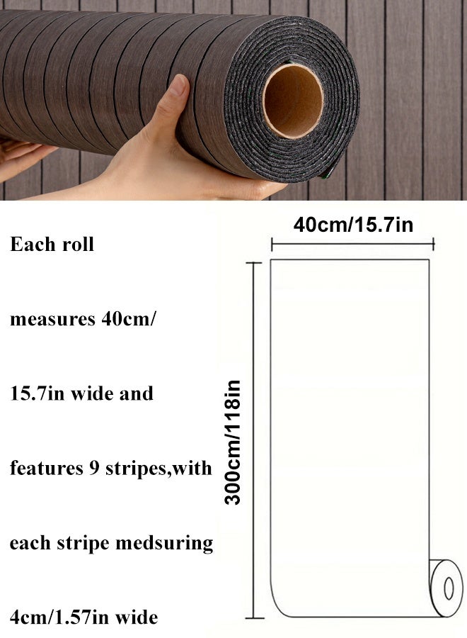 NOAEOU Self-Adhesive Thickened 3D Wallpaper - 40cm x 300cm 1Roll Waterproof PVC Wood Grain Moisture Proof Sound Insulation Wall Panels, Wallpaper Sticker Wallboard for Home Decor, Living Room, Bedroom, TV Background (N1037C-187) - Image 2