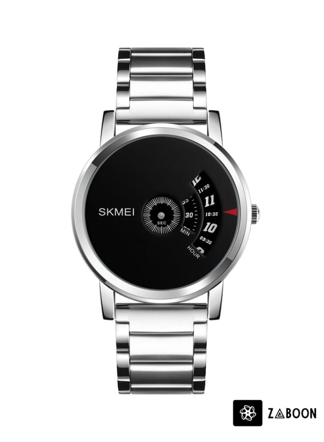 Zaboon SKMEI 1260 Fashion Creative Pointer 30m Waterproof Quartz Wrist Watch with Stainless Steel Watchband - Image 1