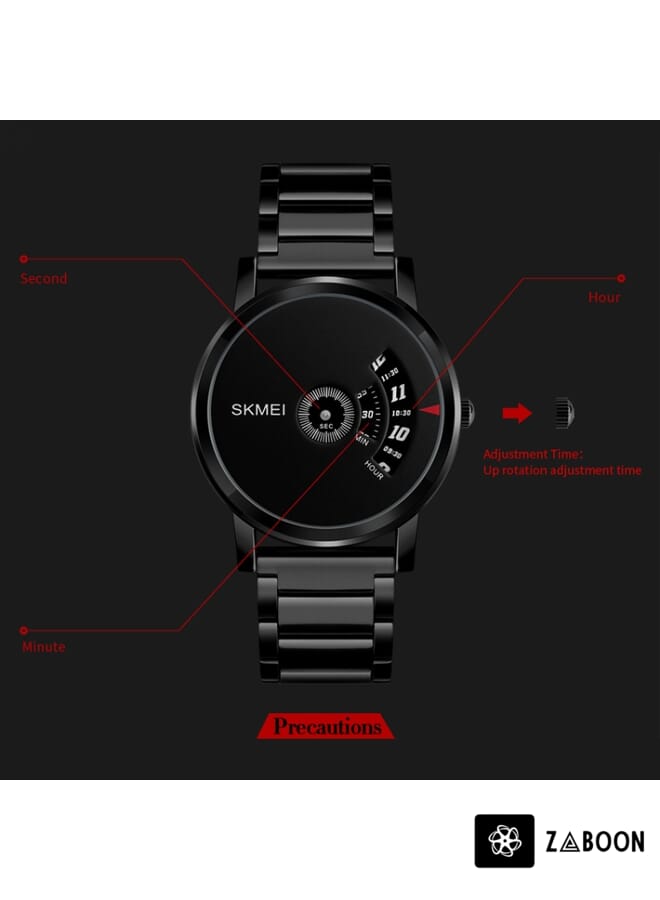 Zaboon SKMEI 1260 Fashion Creative Pointer 30m Waterproof Quartz Wrist Watch with Stainless Steel Watchband - Image 4