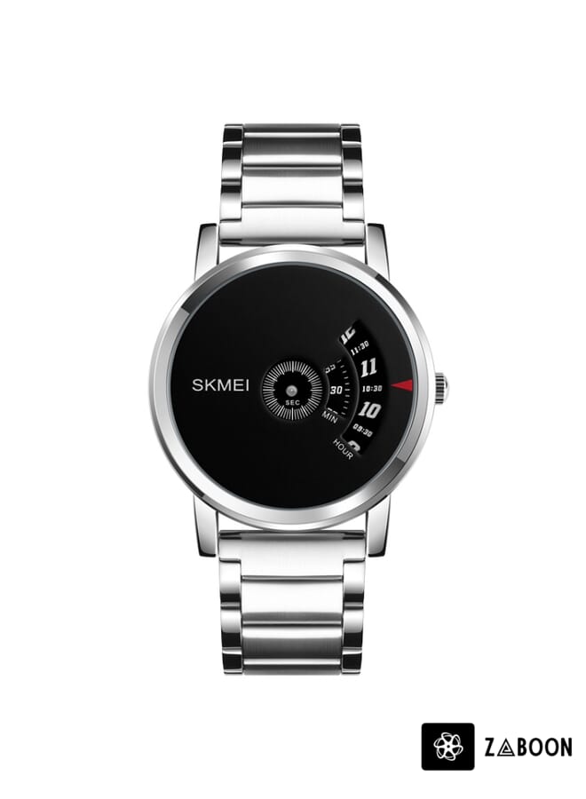 Zaboon SKMEI 1260 Fashion Creative Pointer 30m Waterproof Quartz Wrist Watch with Stainless Steel Watchband - Image 2