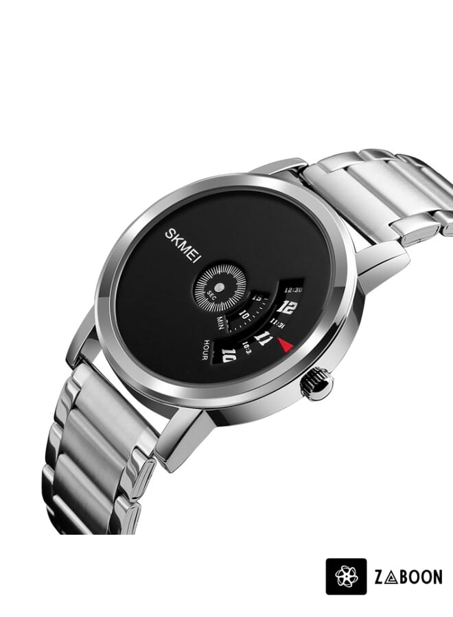 Zaboon SKMEI 1260 Fashion Creative Pointer 30m Waterproof Quartz Wrist Watch with Stainless Steel Watchband - Image 3