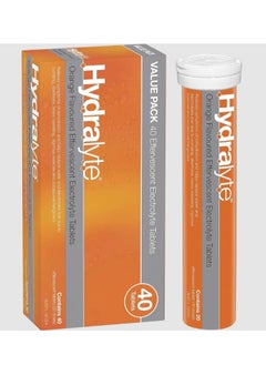 Hydralyte Twin Pack Effervescent Electrolyte Tablet Orange Flavoured 40 Servings  - Image 1