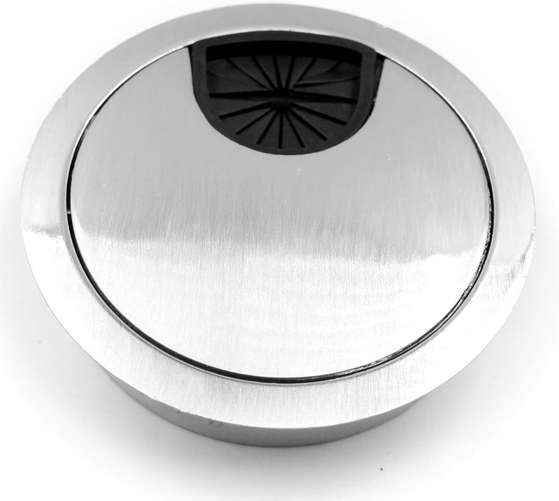 Jetland Desk Grommet for Wire Organizer - Brushed Silver, Fits 2" Hole, GBS53, 5-Pack - Image 4