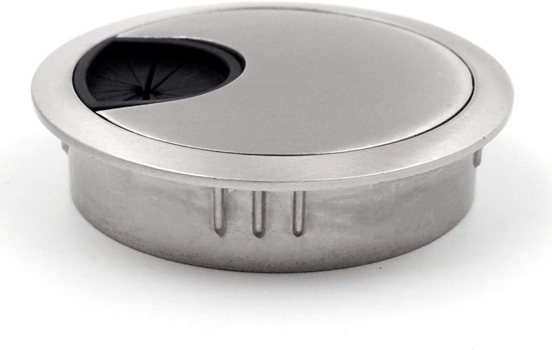 Jetland Desk Grommet for Wire Organizer - Brushed Silver, Fits 2" Hole, GBS53, 5-Pack - Image 3