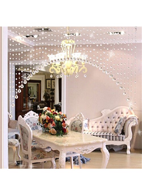 Light Wave LIGHT WAVE Semi Sheer Curtains Acrylic 10 Strings Crystal Single Panel Curtains With Original Glass Drops For Door, Window, Temple, Partition Area Décor  - Image 1