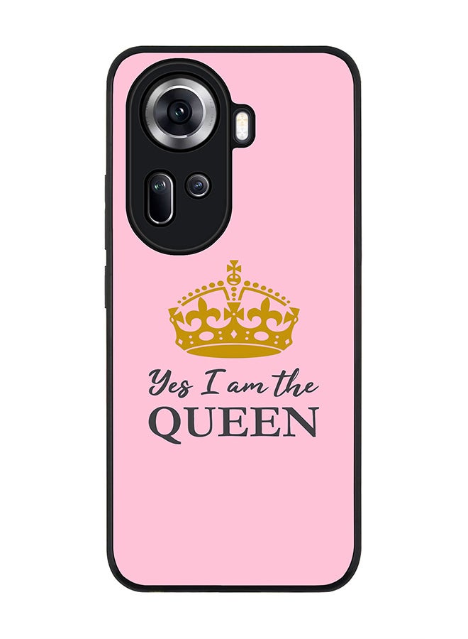 Stylizedd Rugged Black Edge Case for Oppo Reno11, Slim fit Soft Case Flexible Rubber Edges Anti Drop TPU Gel Thin Cover -  Yes I'm the Queen - Image 1