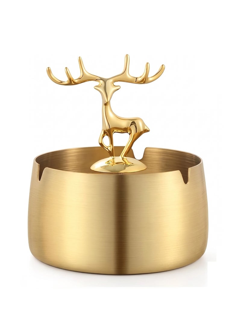 Stellar Stores Luxury Golden Metal Ashtray Decorative Deer Ashtray for Home, Restaurant, Office - Image 5