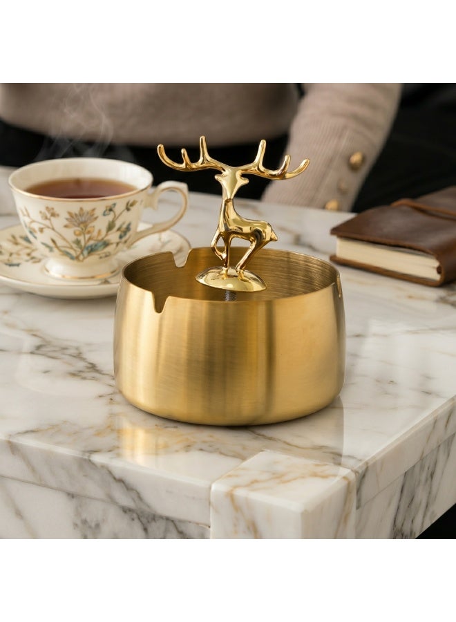 Stellar Stores Luxury Golden Metal Ashtray Decorative Deer Ashtray for Home, Restaurant, Office - Image 3