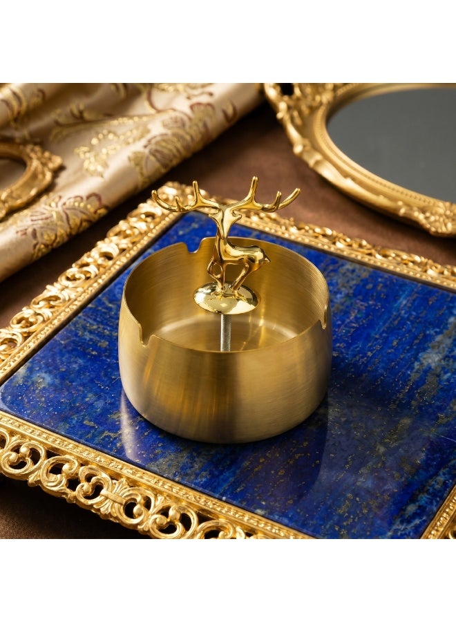 Stellar Stores Luxury Golden Metal Ashtray Decorative Deer Ashtray for Home, Restaurant, Office - Image 2
