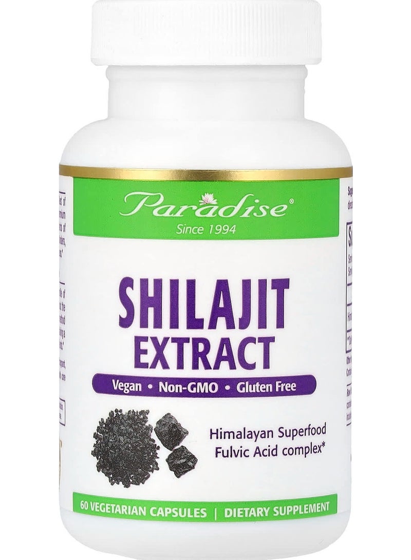 Paradise Herbs مستخلص الشيلاجيت، 60 كبسولة نباتية