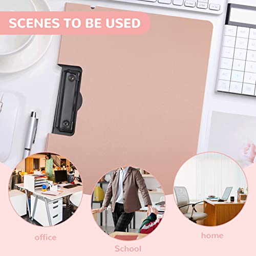 SNOMEL Foldable Clipboard with Cover, A4 Punchless Binder with Clamp, Letter Size Clip File Folder, Classic Office Clipboard, Document Folder Organizer for Nursing, School, Business (Pink) - Image 4