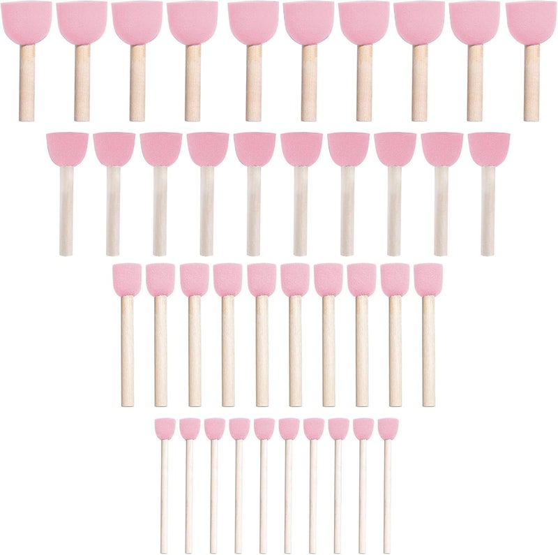 WAFJAMF 40 Pcs Assorted Size Round Sponges Brush Set, 4 Size DIY Paint Tools for Kids – Pink - Image 1