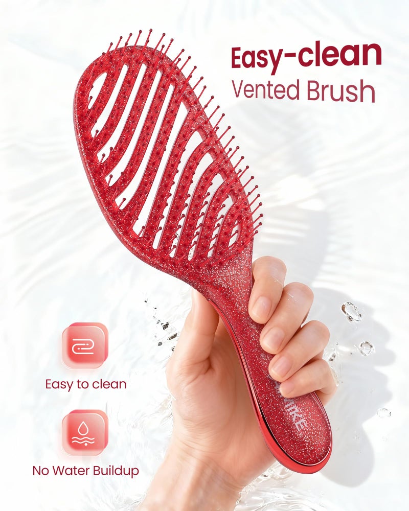 AIMIKE Gift for Women & Teen Girls â€“ AIMIKE 2pcs Painless Detangler Hair Brush Set with Soft Bristles, Extra Gentle Wet & Dry Brush for Fine or Sensitive Hair, Ideal Holiday Presents - Image 4