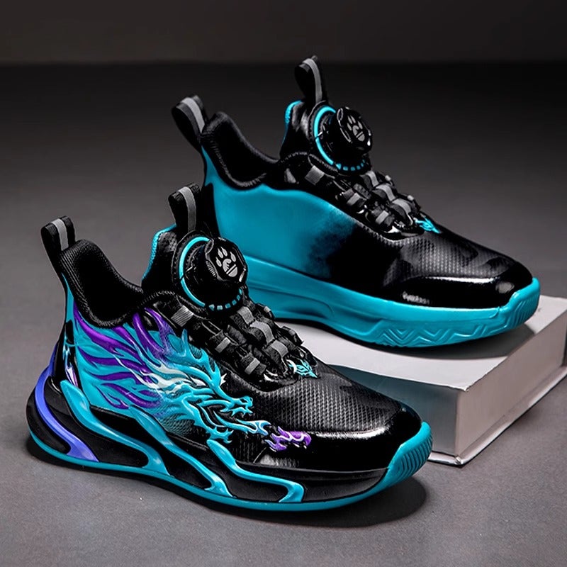 Mesh Breathable Kidsren'S Sports Shoes Spring & Fall Student Boys' Shoes Summer Basketball Shoes Shock-Absorbing Boys - Image 3