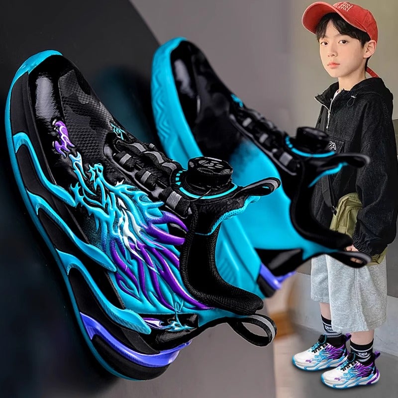Mesh Breathable Kidsren'S Sports Shoes Spring & Fall Student Boys' Shoes Summer Basketball Shoes Shock-Absorbing Boys - Image 2