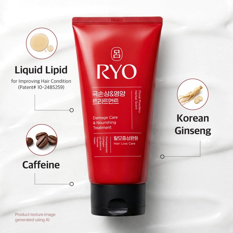 RYO Damage Care & Nourishing Treatment with Korean Ginseng & Caffeine - Deep Conditioning Mask for Repair and Moisturizing, Anti Loss Care, Strengthening hair roots, 10 Fl Oz. - Image 4