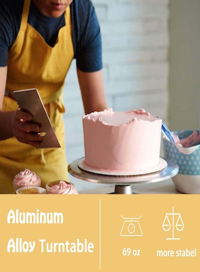 Jninexiu 12 Inch Aluminium Alloy Revolving Cake Stand, Rotating Cake Turntable for Cake, Cupcake Decorating Supplies (35Pcs) - Image 4