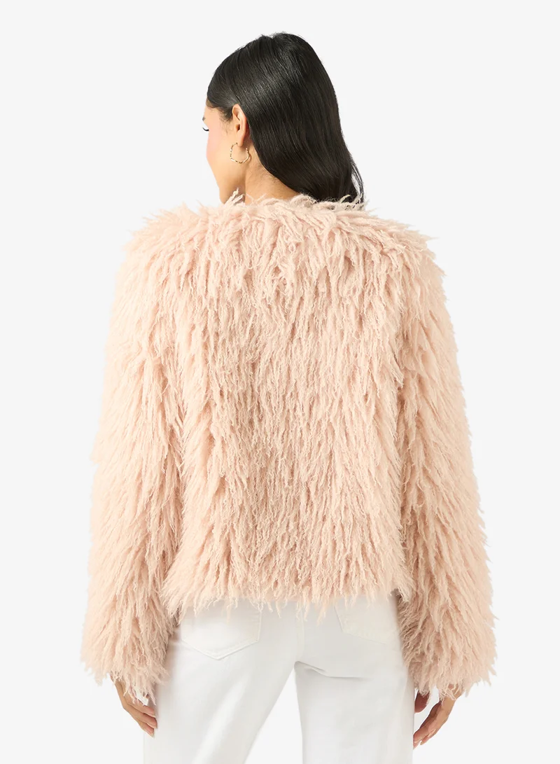 Ginger Faux Fur Longline Jacket
