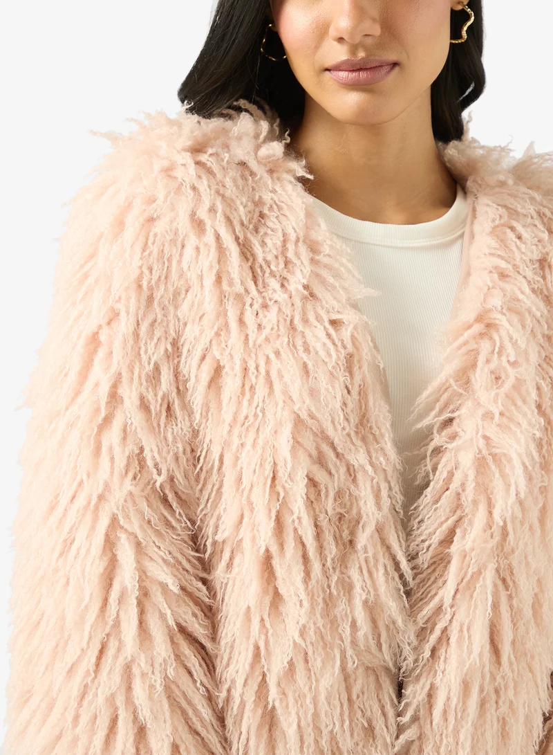 Ginger Faux Fur Longline Jacket