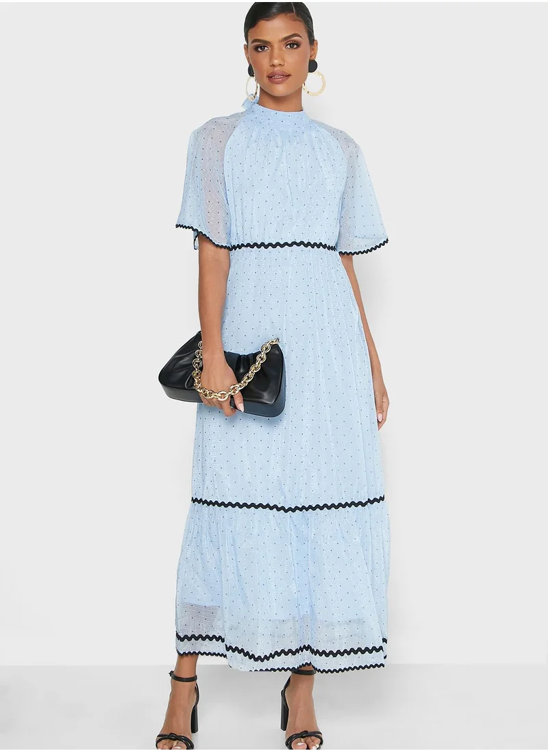 Khizana Contrast Piping Detail Dress