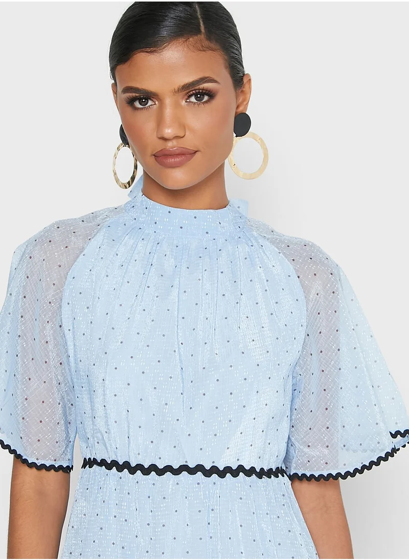 Khizana Contrast Piping Detail Dress