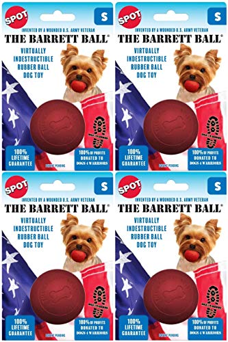 SPOT Ethical Pet 4 Pack of Barrett Ball Virtually Indestructible Dog Toys Small Assorted Colors - Image 1