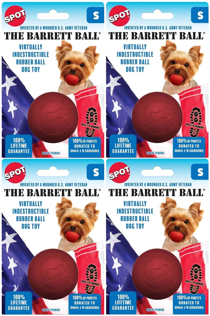 SPOT Ethical Pet 4 Pack of Barrett Ball Virtually Indestructible Dog Toys Small Assorted Colors - Image 2