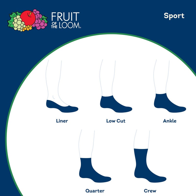 Fruit of the Loom Men's Everyday No Show Socks (10 Pack), White, Medium (6-12) - Image 3