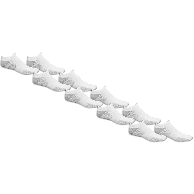 Fruit of the Loom Men's Everyday No Show Socks (10 Pack), White, Medium (6-12) - Image 1