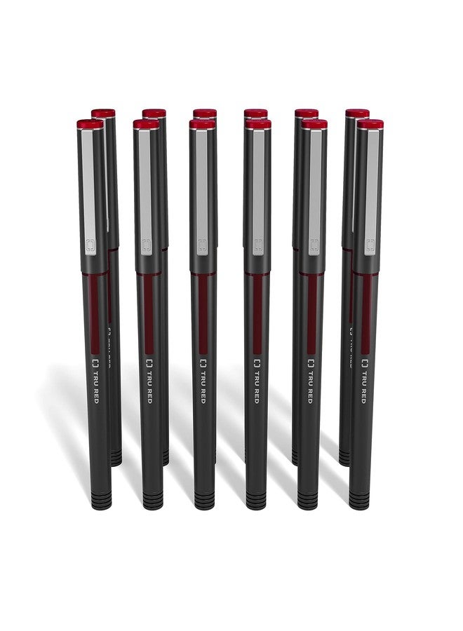 TRU RED Tr57323 Rollerball Pens, Fine Point, Red, Dozen/Pack - Image 3