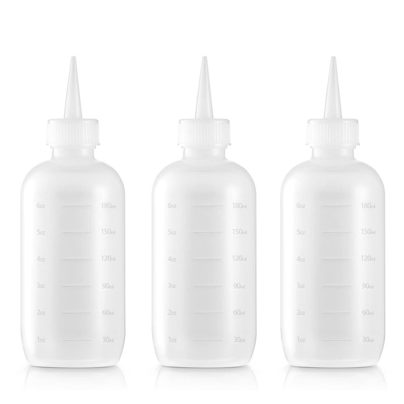 Bar5F Bar5F Hair Color Applicator Bottles 3Pack 6 Ounce Translucent Squeeze Dropper Bottle with Measuring Scale BPA Free Ideal for Salon Oil Hair Coloring Scalp Treatment Taming  Styling