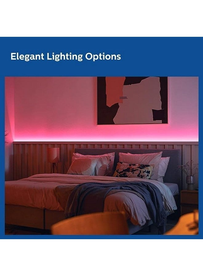 Philips شريط إضاءة LED ذكي واي فاي من فيليبس بطول 5 متر مع محول، مزامنة موسيقية، تحكم صوتي وميزة التعتيم | شريط إضاءة RGB متغير الألوان للأسقف، التلفاز | عبوة من 2 (ويز) بولي كربونات، متعدد الألوان - Image 3