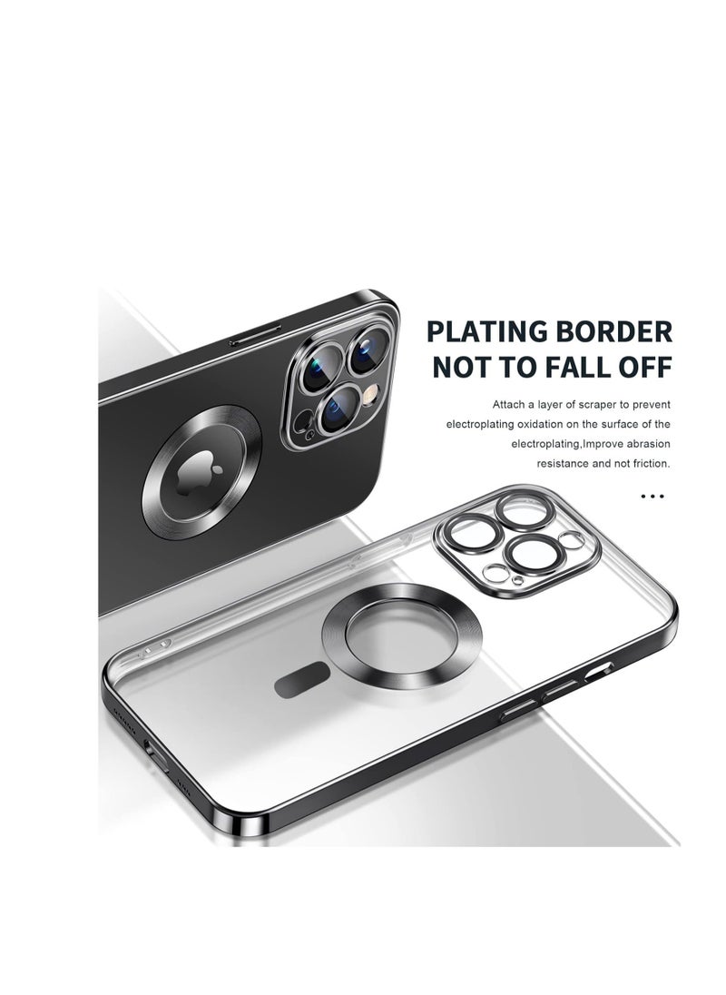 Generic - Case for iPhone 13 (6.1 Inch) MagSafe with Camera Lens Protector,Magnetic Clear Case Full Protection Plating Anti-Scratch Slim Thin Case Cover - Silver - Image 1