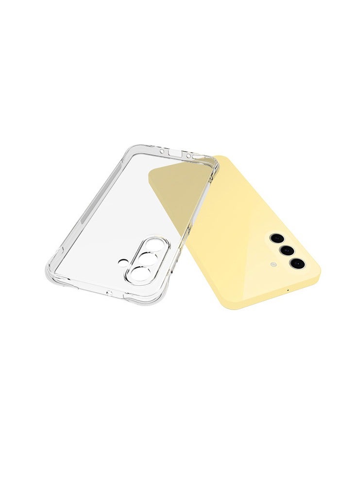 2 in 1 Phone Case Cover & Screen Protector for Samsung Galaxy S25, Shockproof Clear Slim TPU Protective Phone Cover & Full Coverage Delicate Touch Tempered Glass Screen Protector for Samsung Galaxy S25 - Image 5