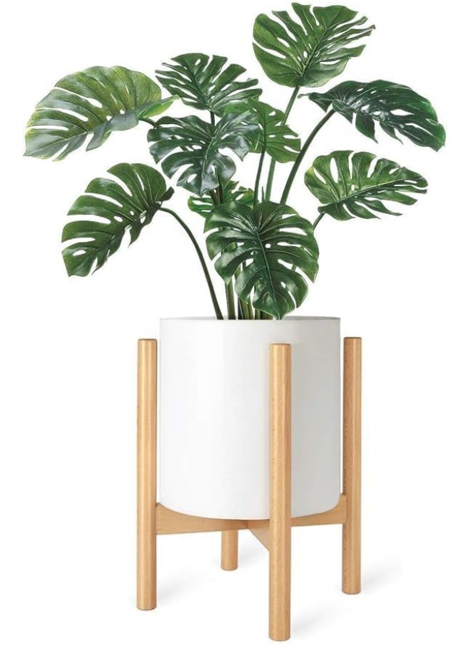 Horoof Market Horoof Home® Modern Wooden Plant Stand, 25x25x25 cm, Natural Finish – Sleek and Minimalistic Design for Indoor Planters  - Image 1