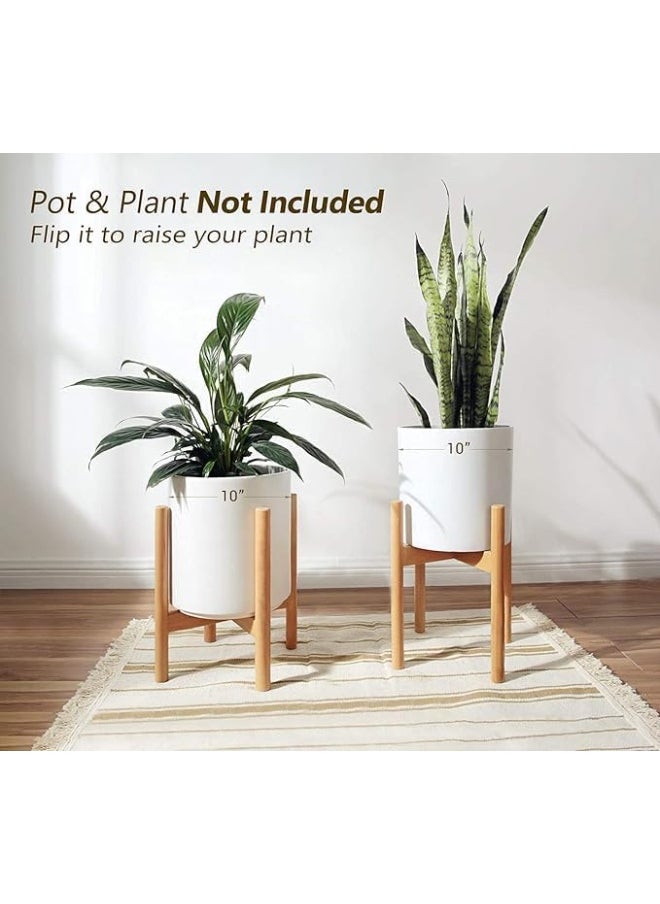 Horoof Market Horoof Home® Modern Wooden Plant Stand, 25x25x25 cm, Natural Finish – Sleek and Minimalistic Design for Indoor Planters  - Image 2