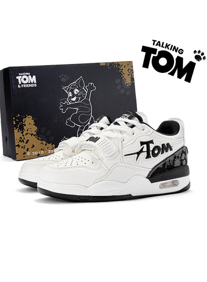Talking Tom Uni Stylish Casual Sports Running Shoes With Shock Absorption, Black And White, Size 40 - Image 1