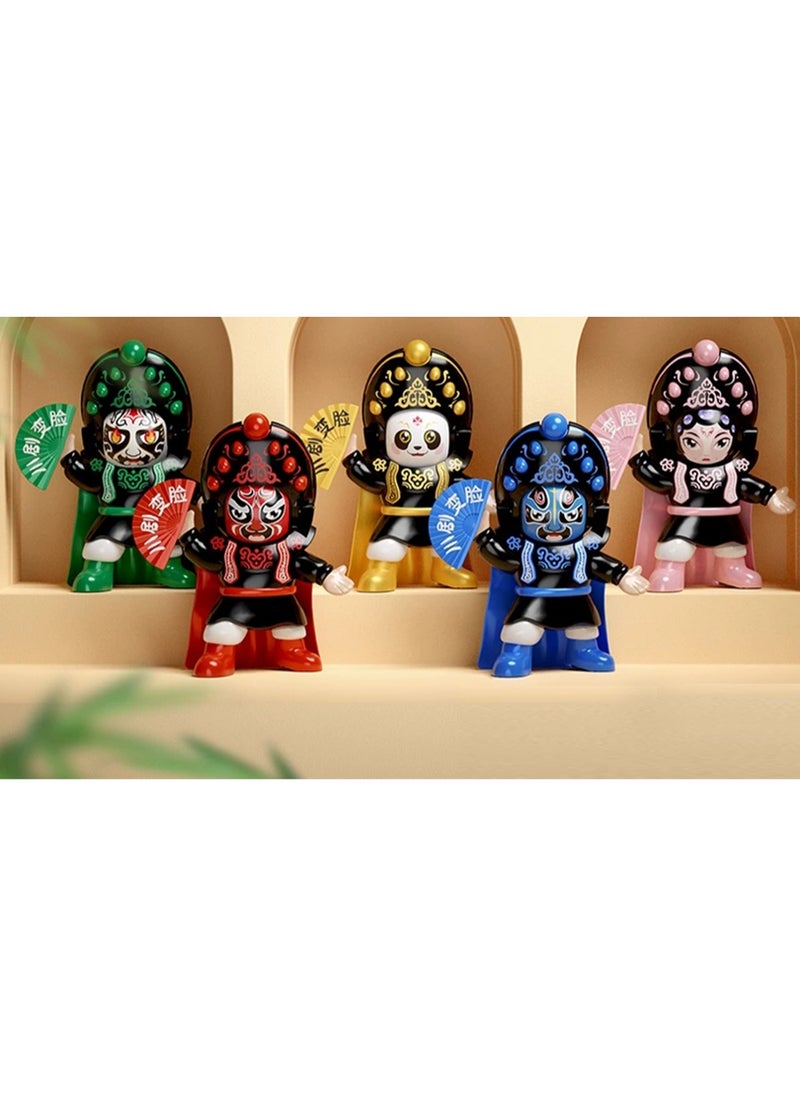 Kuajingdi - Sichuan Opera Face Changing Figurine 5 Facial  for Home Office Decoration Car Dashboard Shelf Souvenir - Image 1