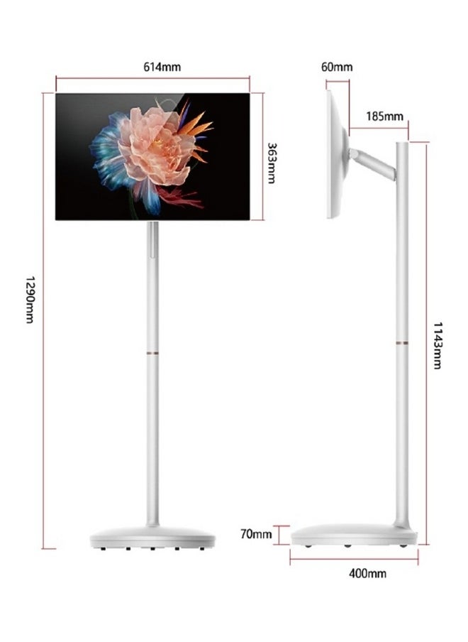 DMInteract DM-27FS 27" Portable Smart Touch Screen 16:9 Full HD Resolution With Built-In Camera And Dual Speakers 4GB/128GB Android 12.0 Smart Interactive Flip Screen With Mobile Cart