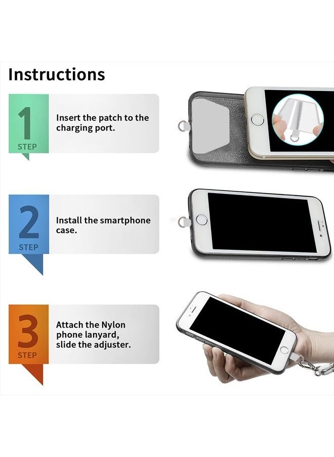 SS Crossbody Phone Lanyard,Cell Phone Lanyard Tether Lasso Patch with Adjustable Neck Strap Ｃompatible with Any Cell Phone iPhone Smartphones - Grey  - Image 3
