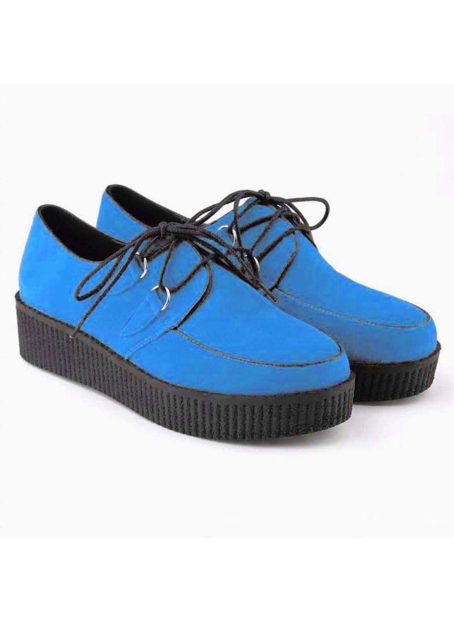 Loquat Trendy and dazzling creeper-style platform strappy women's shoes 5cm Blue  - Image 2