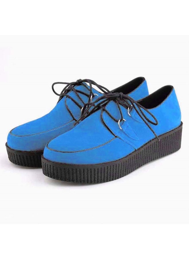 Loquat Trendy and dazzling creeper-style platform strappy women's shoes 5cm Blue  - Image 1