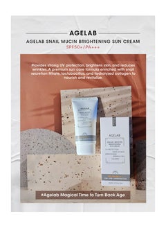Age Lab AgeLab Snail Mucin Brightening Sun Cream SPF 50+ PA+++ | Korean Skincare | Anti-Aging, Hydrating, & Whitening Sunscreen | Non-Greasy, Lightweight Formula, No White Cast, All Skin Types Sensitive Skin Safe | 70ml  - Image 3