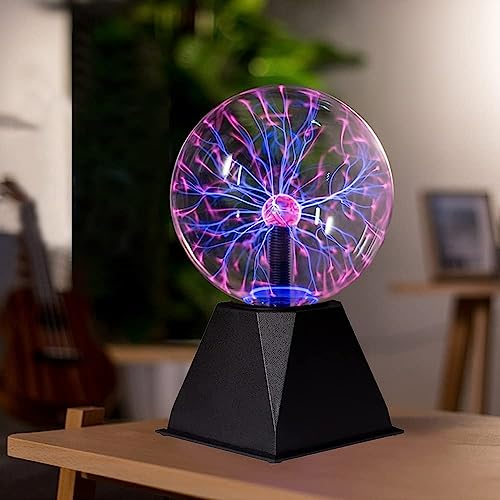 Dravizon Plasma Ball Light 4 Inches Touch and Sound Activated Lightning Globe |Magical, Interactive, Mood Setting, Fun and Science Lamp |Prop for Parties |Electric Cord|for Kids and Adults, LED, Multi - Image 1