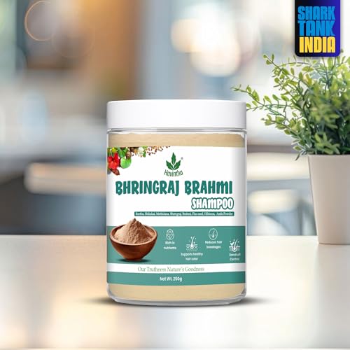 Havintha Natural Shampoo for Hair with Amla Reetha Shikakai Methidana Hibiscus Bhringraj Brahmi and Flax Seed Powder 250gm - Image 3