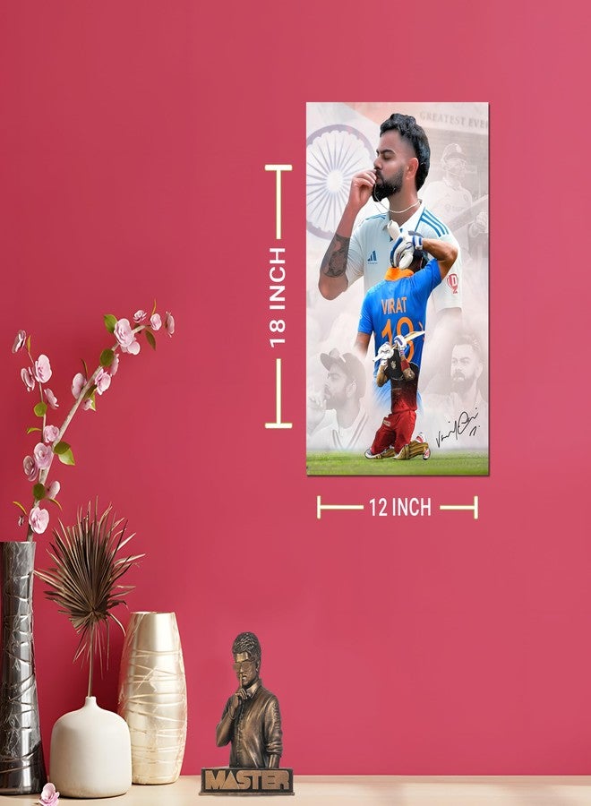 Roostaflag Virat Kohli Poster | Virat Kohli Sticker Poster | Virat Posters for Wall | Virat Kohli Sticker Wall | Virat Posters for Room | Virat Kohli Poster RCB | Virat Kohli 3D Poster - Image 5