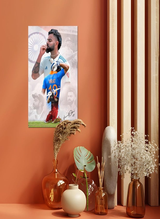 Roostaflag Virat Kohli Poster | Virat Kohli Sticker Poster | Virat Posters for Wall | Virat Kohli Sticker Wall | Virat Posters for Room | Virat Kohli Poster RCB | Virat Kohli 3D Poster - Image 4