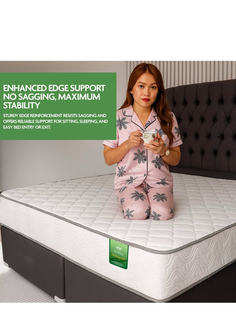 EASELIVING مرتبة أورثوبيديك - مرتبة متوسطة الصلابة بسُمك 20 سم مع قماش قابل للتهوية | مرتبة أورثو بنيل قابلة للعكس مع تخفيف الضغط لجميع أوضاع النوم | ضمان 3 سنوات | مرتبة مفردة / توين XL (100 × 200 سم) - Image 3