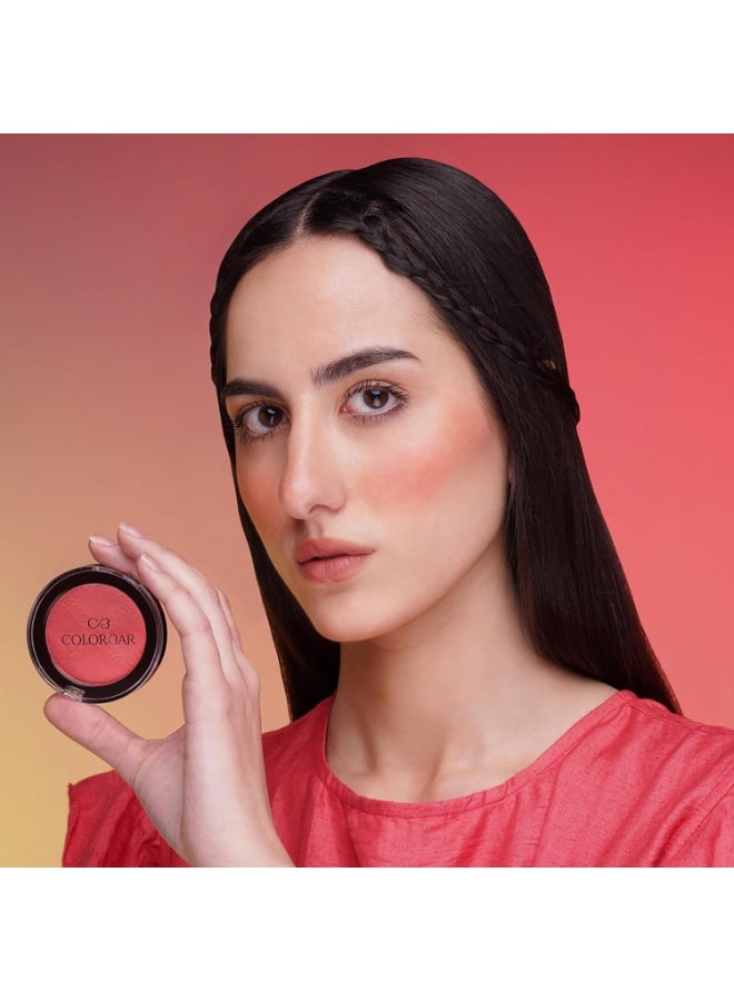 Colorbar Cheekillusion Blush, Coral Craving | Lightweight, silky texture | Highly-buildable and blendable | Powder blush| Suitable for all skin types - Image 2