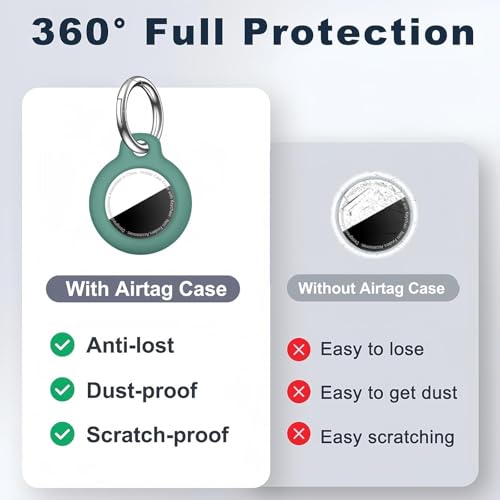 MOLOSLEEVE Case for AirTag 2nd Gen (2026) & 1st Gen, Shockproof Holder Anti-Scratch Protective Cover for Air Tags, Men's Women's Keyrings & Keychains for Keys, Luggage, Bags, Pine Green - Image 5